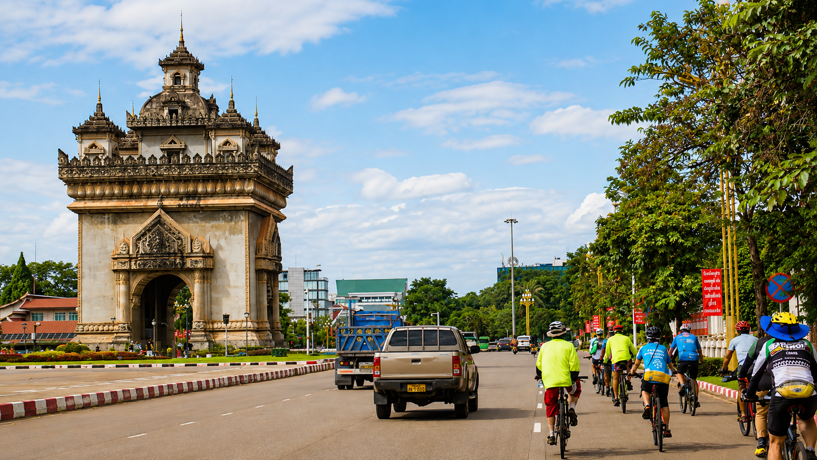 PATUXAI LAOS: CYCLING INTO THE HEART OF VIENTIANE