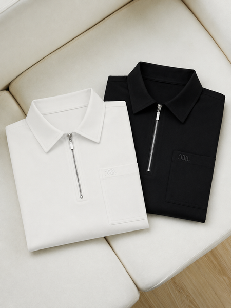 Cận cổ áo polo nam đứng gọn và bo cổ áo thun có độ đàn hồi