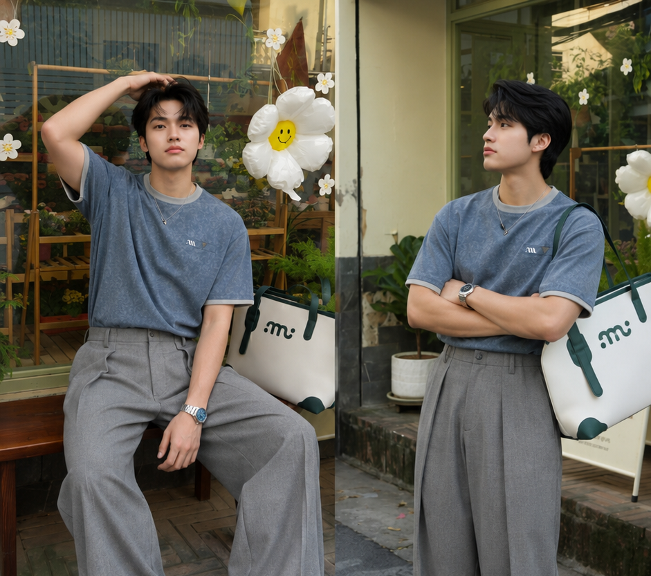 Bộ sưu tập áo thun nam AUNAMTIC phom relaxed fit với thiết kế tối giản và dễ phối
