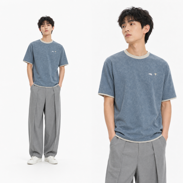 Áo thun nam Regular Fit với vai gần vai thật và thân gọn