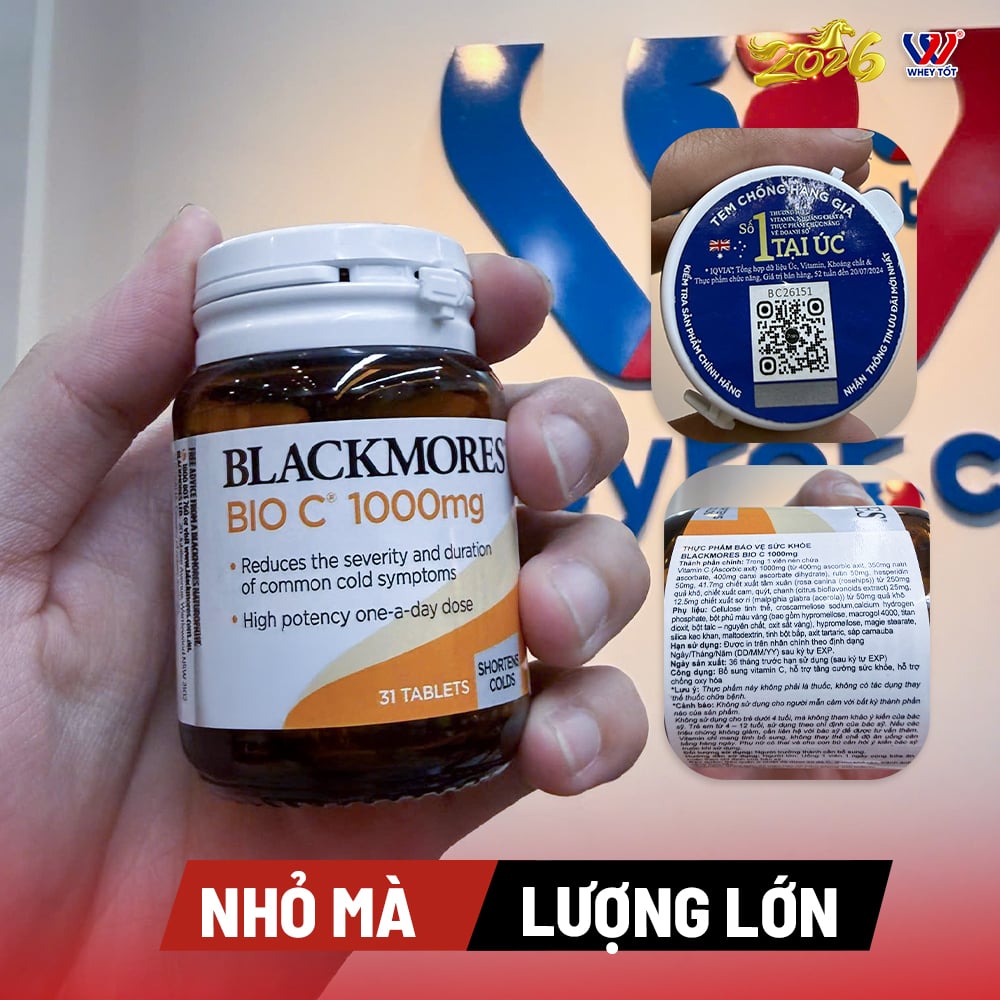 lackmores Bio C 1000mg | Viên Uống Bổ Sung Vitamin C | 31 viên