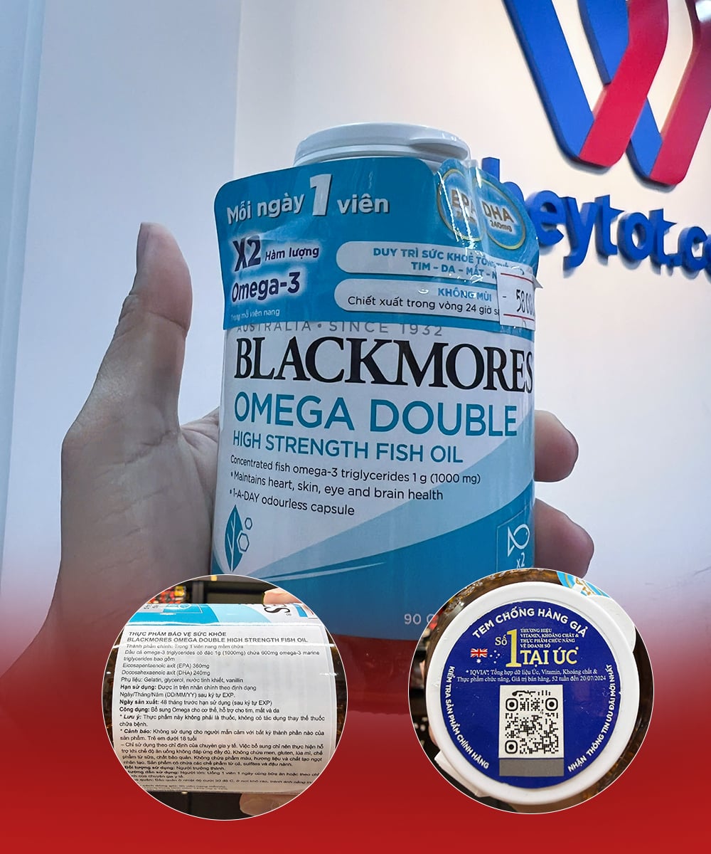 Blackmores Dầu Cá Omega 3 Double High Strength Fish Oil (90 viên) | Viên Hỗ Trợ Cho Tim, Mắt, Da