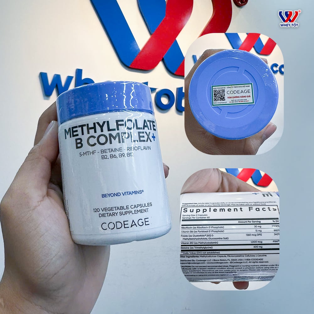 Codeage Methylfolate B Complex 120 viên | Dạng Hoạt Hóa