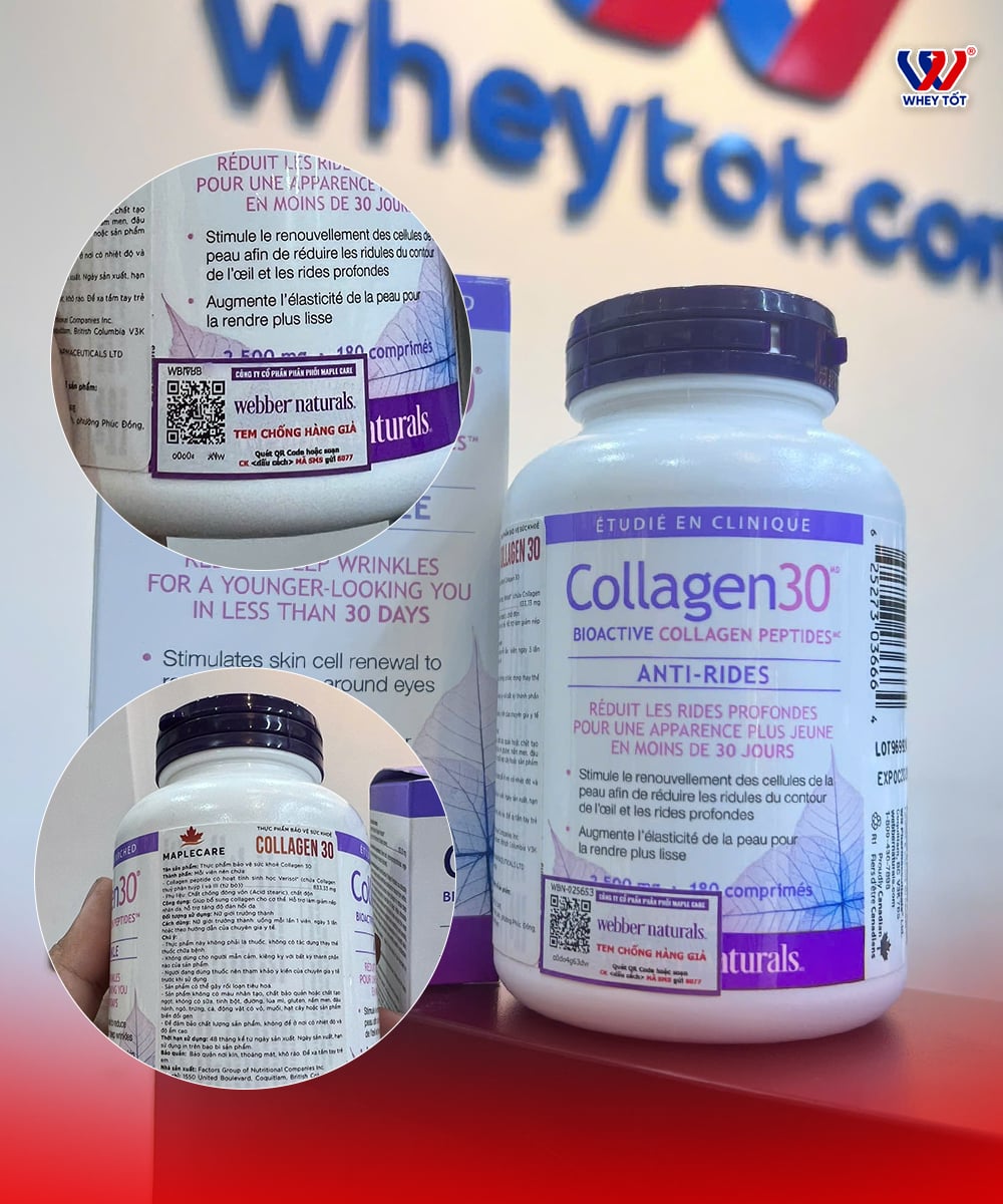 Collagen 30 Anti Wrinkle Webber Naturals 2500mg chinh hang