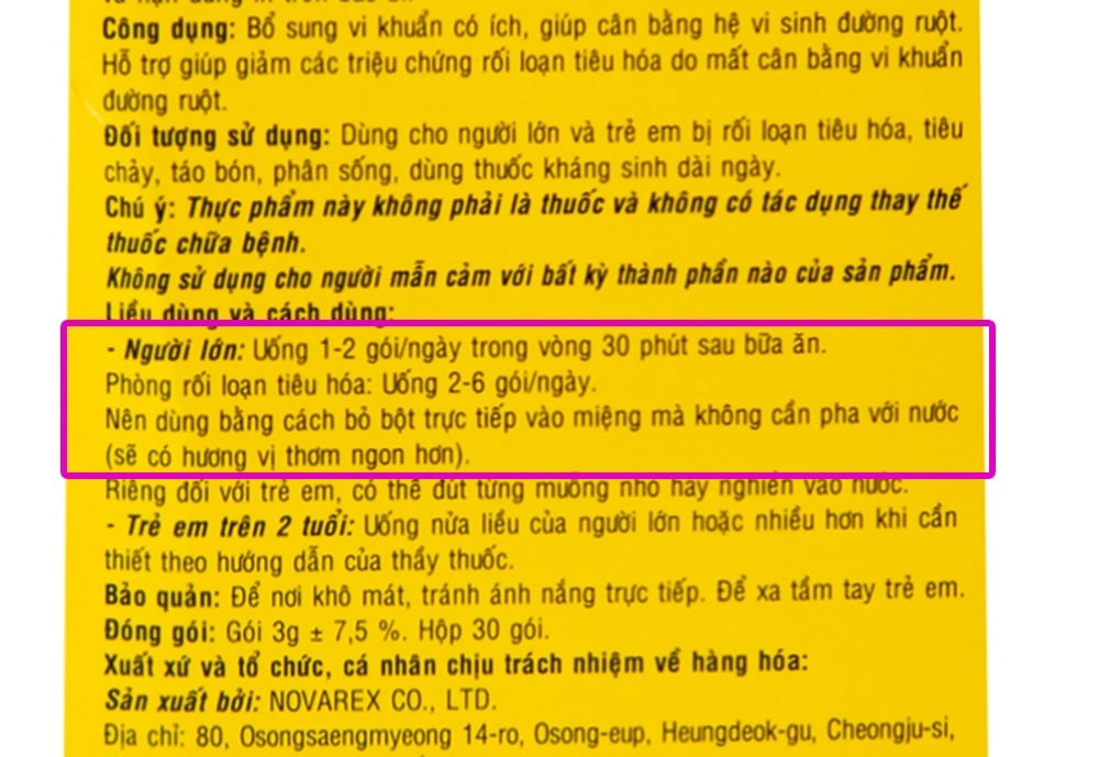cách dùng lactomin cho người lớn
