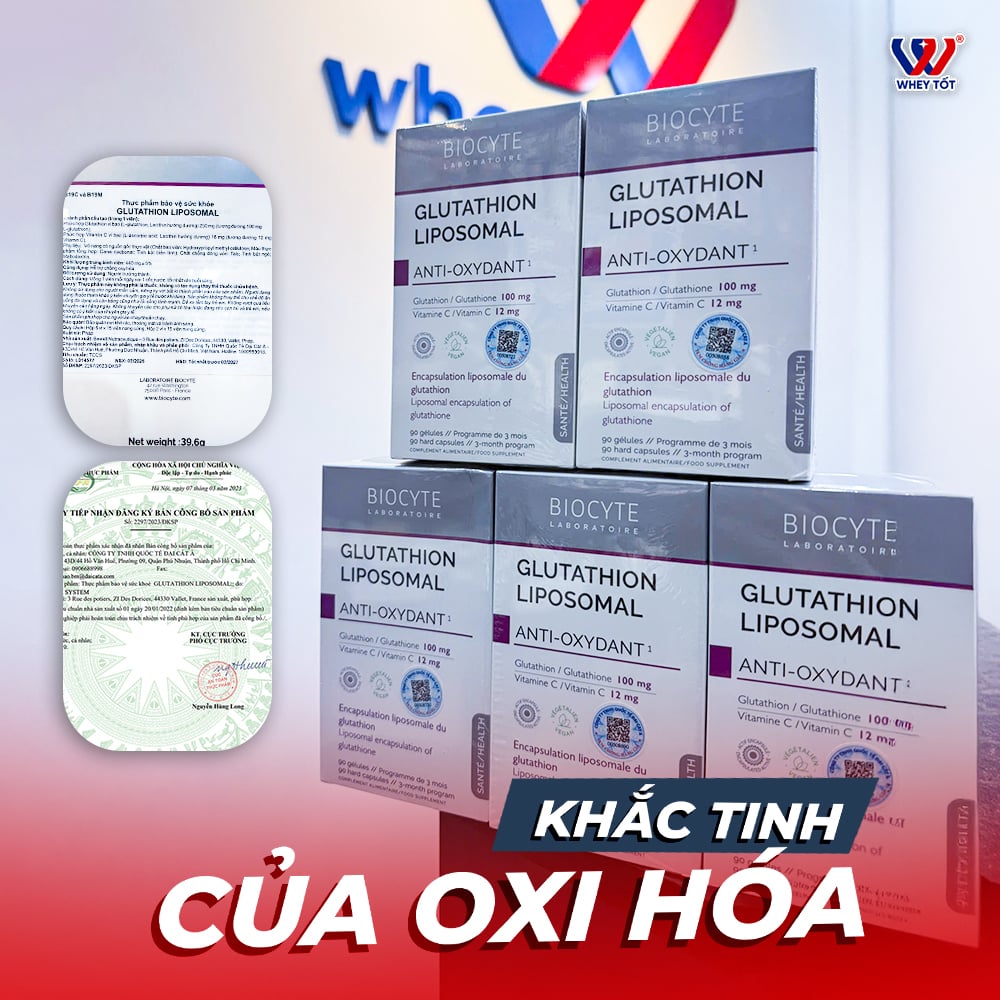 Biocyte Glutathione Liposomal 90 Vien chong oxy hoa lam sang da