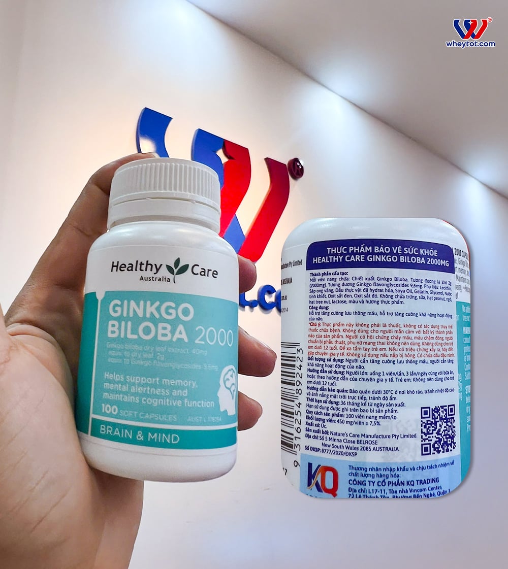 Healthy Care Ginkgo Biloba 2000 | Viên uống bổ não Úc