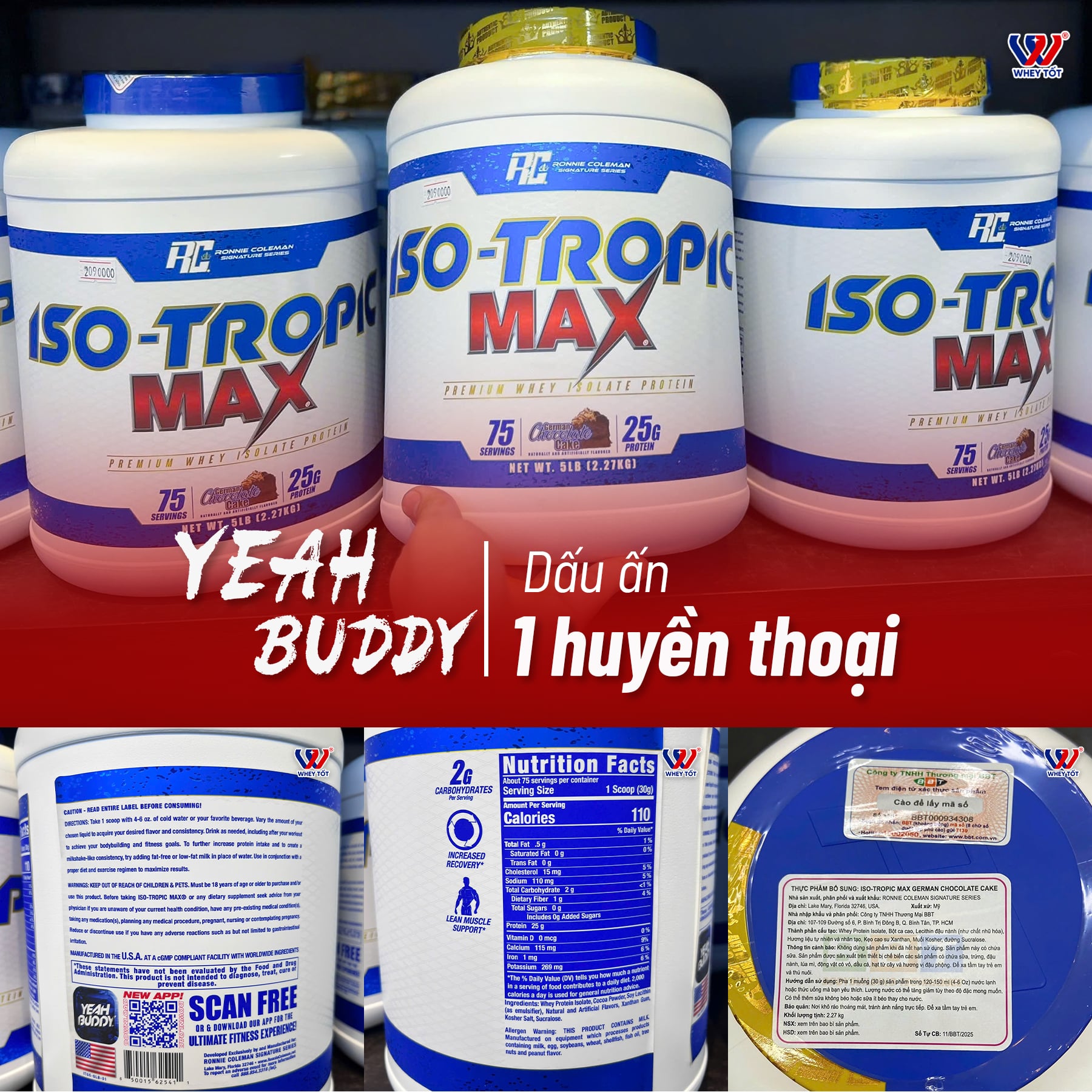 Ronnie Coleman Iso Tropic Max 5lbs – 100% Whey Isolate Protein Powder