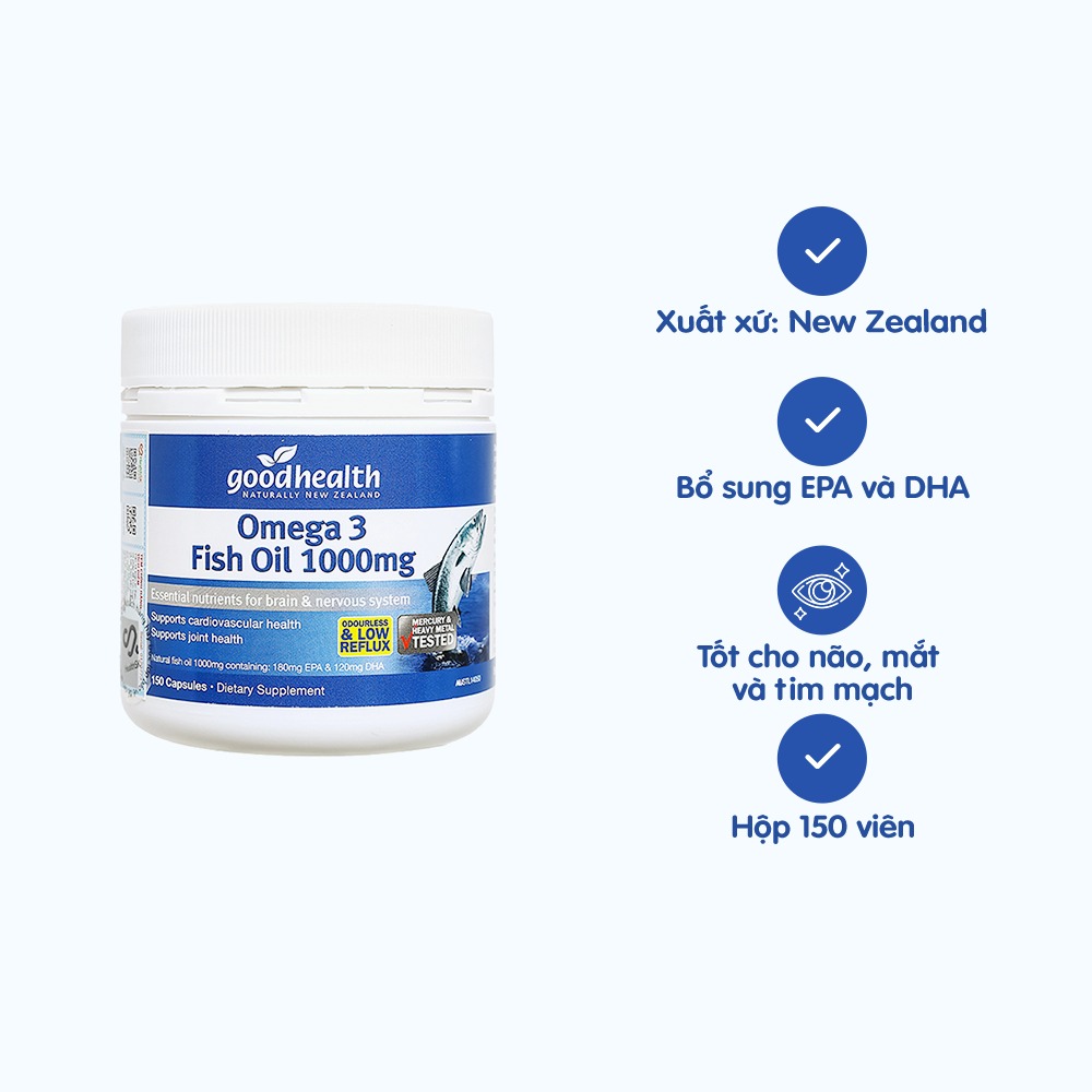 Sản phẩm Goodhealth Omega 3 Fish Oil 1000mg 150 viên