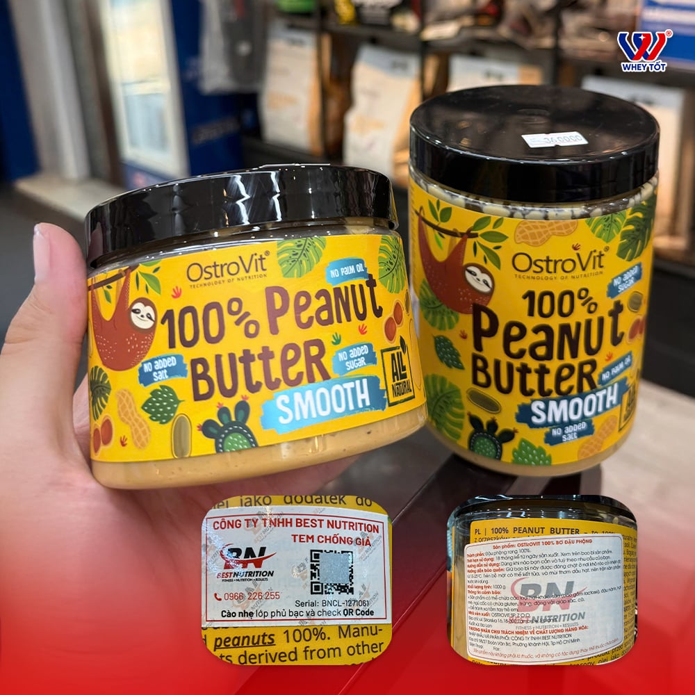 OstroVit Bơ Đậu Phộng Peanut Butter 100% (Bơ Mịn) | 500g