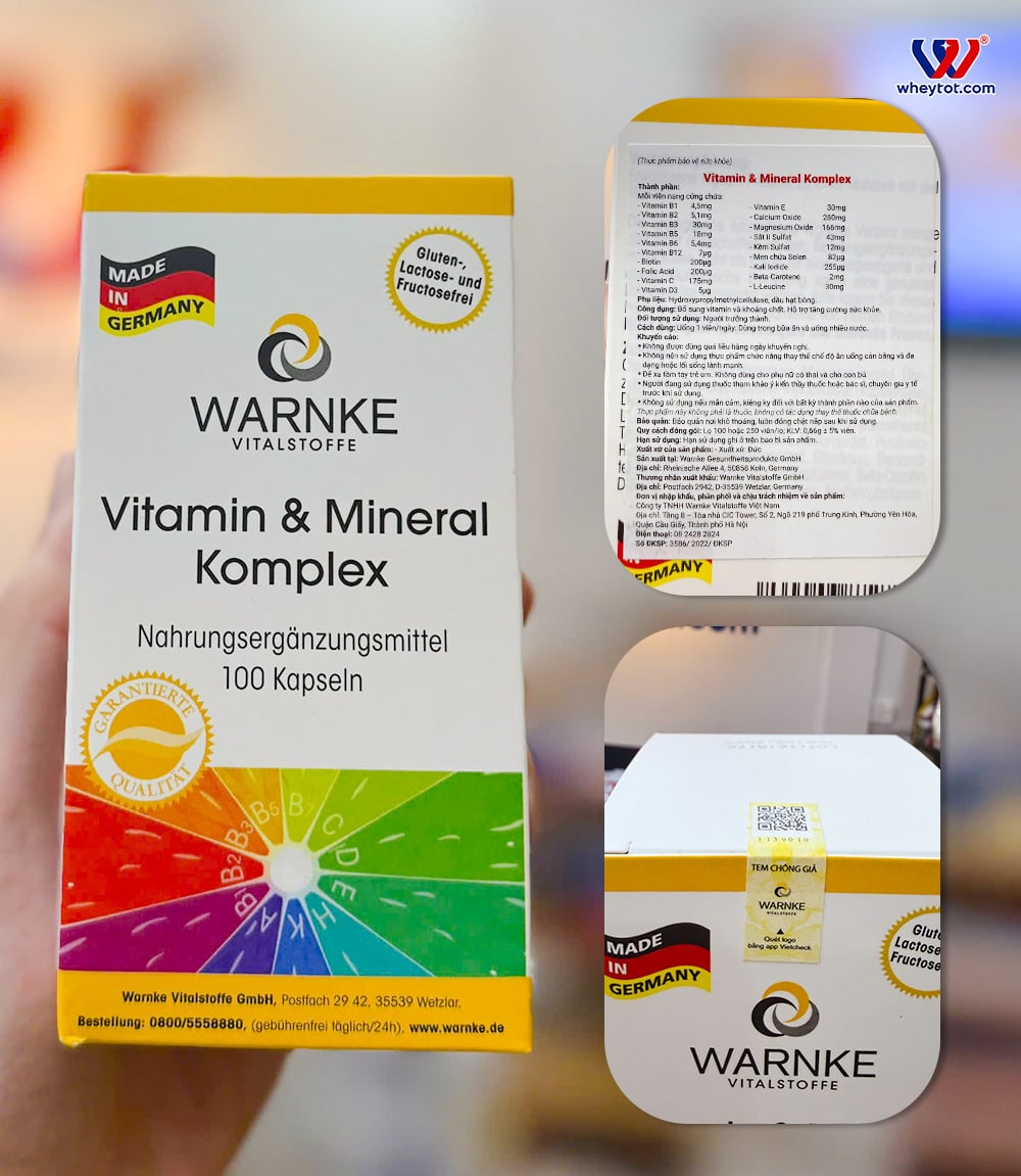 Warnke Vitamin Tổng Hợp UND Mineral Komplex 100 Viên