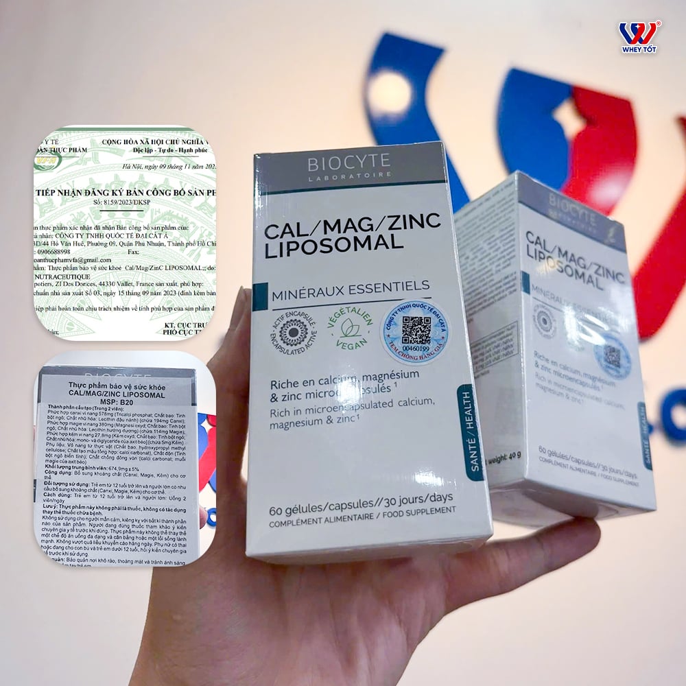 Biocyte Liposomal Thực Phẩm Bảo Vệ Sức Khoẻ Cal/Mag/Zinc 30 Lần Dùng