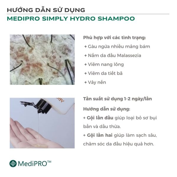 dầu gội cho da đầu vảy nến MediPROTM Simply Hydro Shampoo
