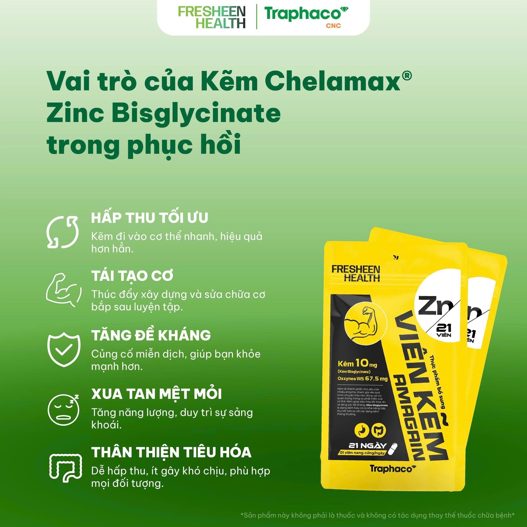 Kẽm Bisglycinate – Giải pháp bổ sung kẽm hấp thu vượt trội, an toàn