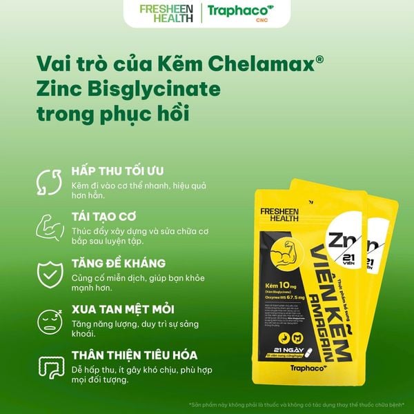 Kẽm Bisglycinate – Giải pháp bổ sung kẽm hấp thu vượt trội, an toàn