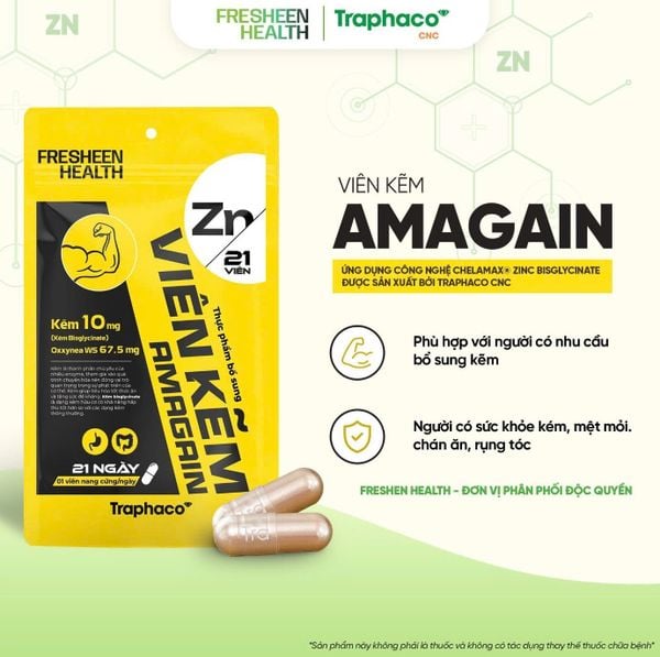 Viên kẽm Amagain – Bổ sung kẽm đúng cách, phục hồi sức khỏe từ gốc