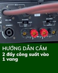 Có 2 cách để kết nối 2 đẩy công suất từ 1 vang, tùy nhu cầu và cổng hỗ trợ.