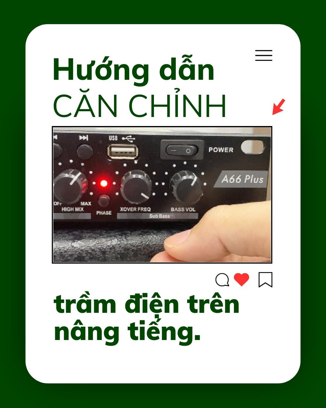 Hướng Dẫn Căn Chỉnh Trầm Điện W40 Trên Nâng Tiếng A66 Plus – Đảo Phase, Cắt Tần, Âm Lượng Chuẩn