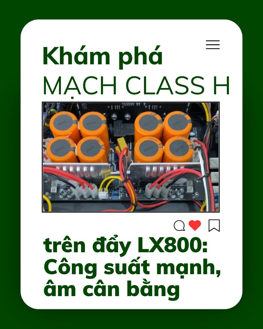 Khám phá mạch Class H trên đẩy LX800: Công suất mạnh, âm cân bằng