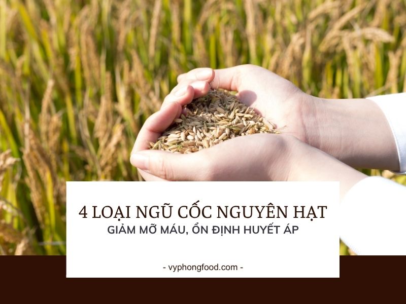 4 ngũ cốc nguyên hạt: giảm mỡ máu, ổn định huyết áp.