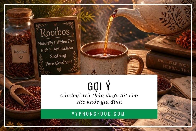 Gợi ý các loại trà thảo dược tốt cho sức khỏe gia đình.