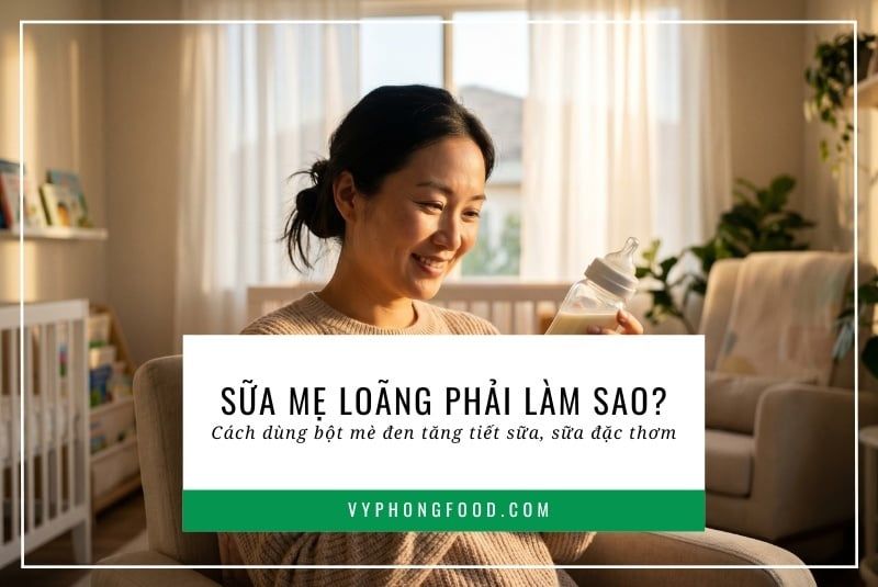 Sữa mẹ loãng phải làm sao? Cách dùng bột mè đen tăng tiết sữa, sữa đặc thơm.