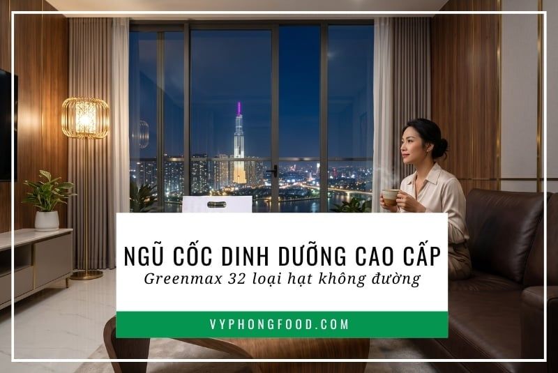 Ngũ cốc dinh dưỡng cao cấp Greenmax 32 loại hạt không đường.