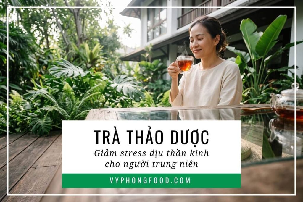 Trà thảo dược giảm stress dịu thần kinh cho người trung niên