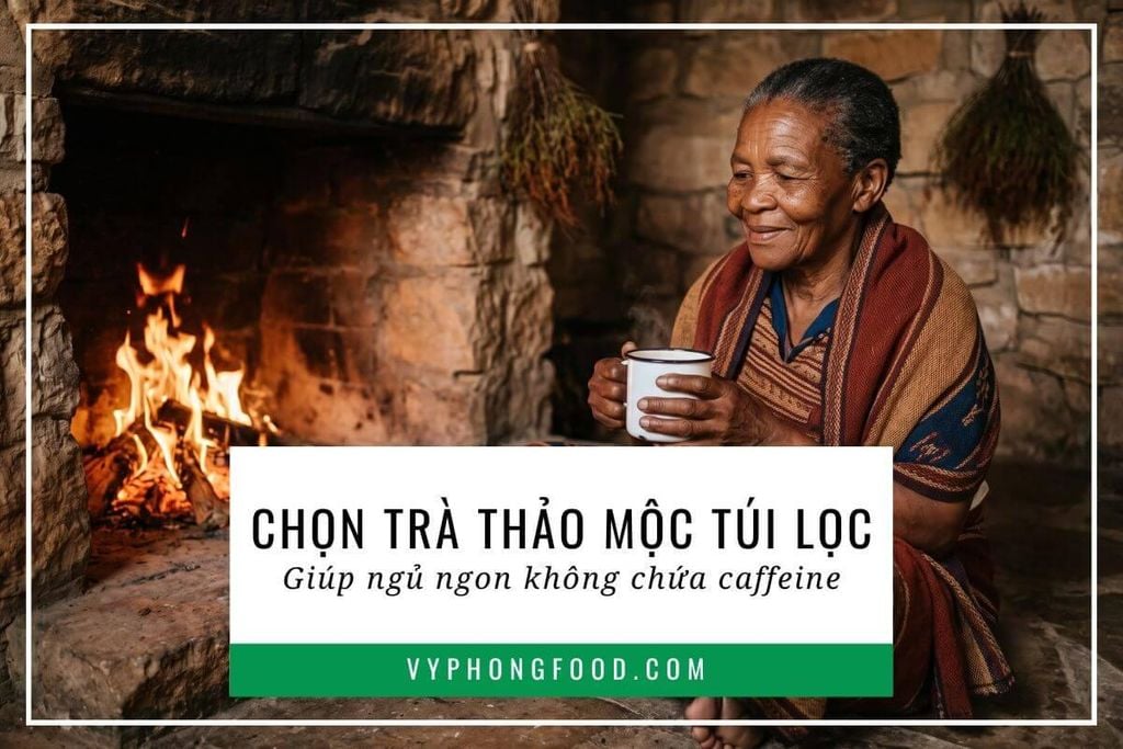 Trà thảo mộc túi lọc giúp ngủ ngon không chứa caffeine