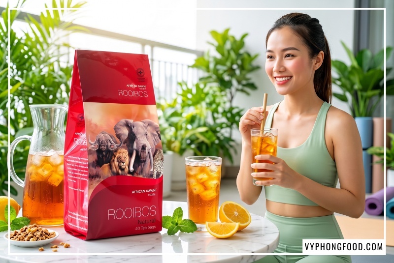 Cô gái trẻ năng động thưởng thức cold brew giải đáp uống trà thảo mộc giảm cân có tốt không