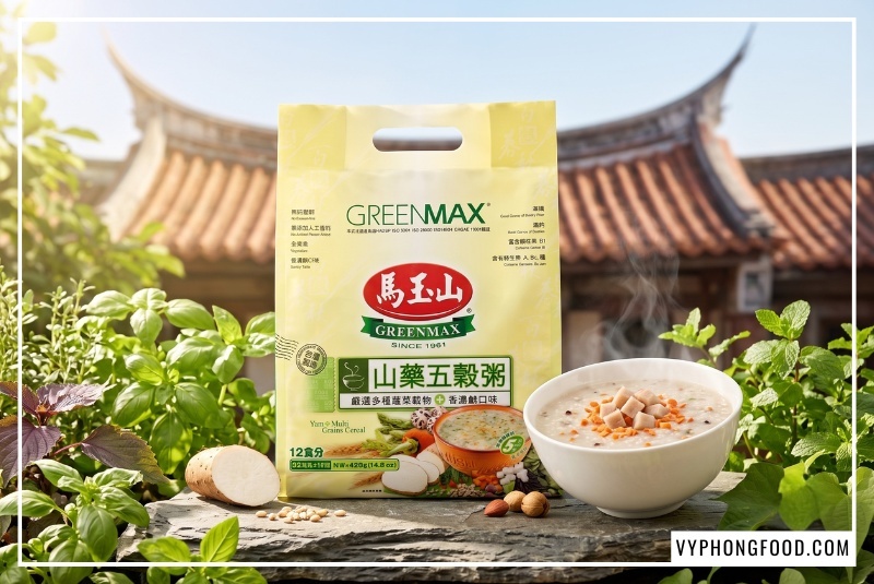 Bát cháo ngũ cốc dinh dưỡng khoai mỡ ăn liền giàu chất xơ từ rau củ tự nhiên Greenmax hỗ trợ tiêu hóa tốt nhập khẩu chính ngạch bởi Vy Phong Food.