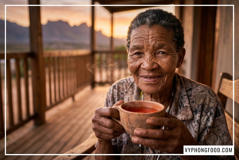 Hình ảnh minh họa lịch sử 300 năm trà rooibos nam phi sinh trưởng tại vùng núi Cederberg, mang lại công dụng trà thảo mộc vượt trội giúp làm dịu hệ thần kinh, giảm stress oxy hóa, kiểm soát đường huyết và mang đến giải pháp hỗ trợ giấc ngủ ngon tự nhiên cho cả gia đình.