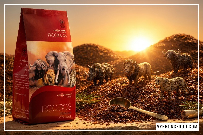Hình ảnh minh họa lịch sử 300 năm trà rooibos nam phi sinh trưởng tại vùng núi Cederberg, mang lại công dụng trà thảo mộc vượt trội giúp làm dịu hệ thần kinh, giảm stress oxy hóa, kiểm soát đường huyết và mang đến giải pháp hỗ trợ giấc ngủ ngon tự nhiên cho cả gia đình.