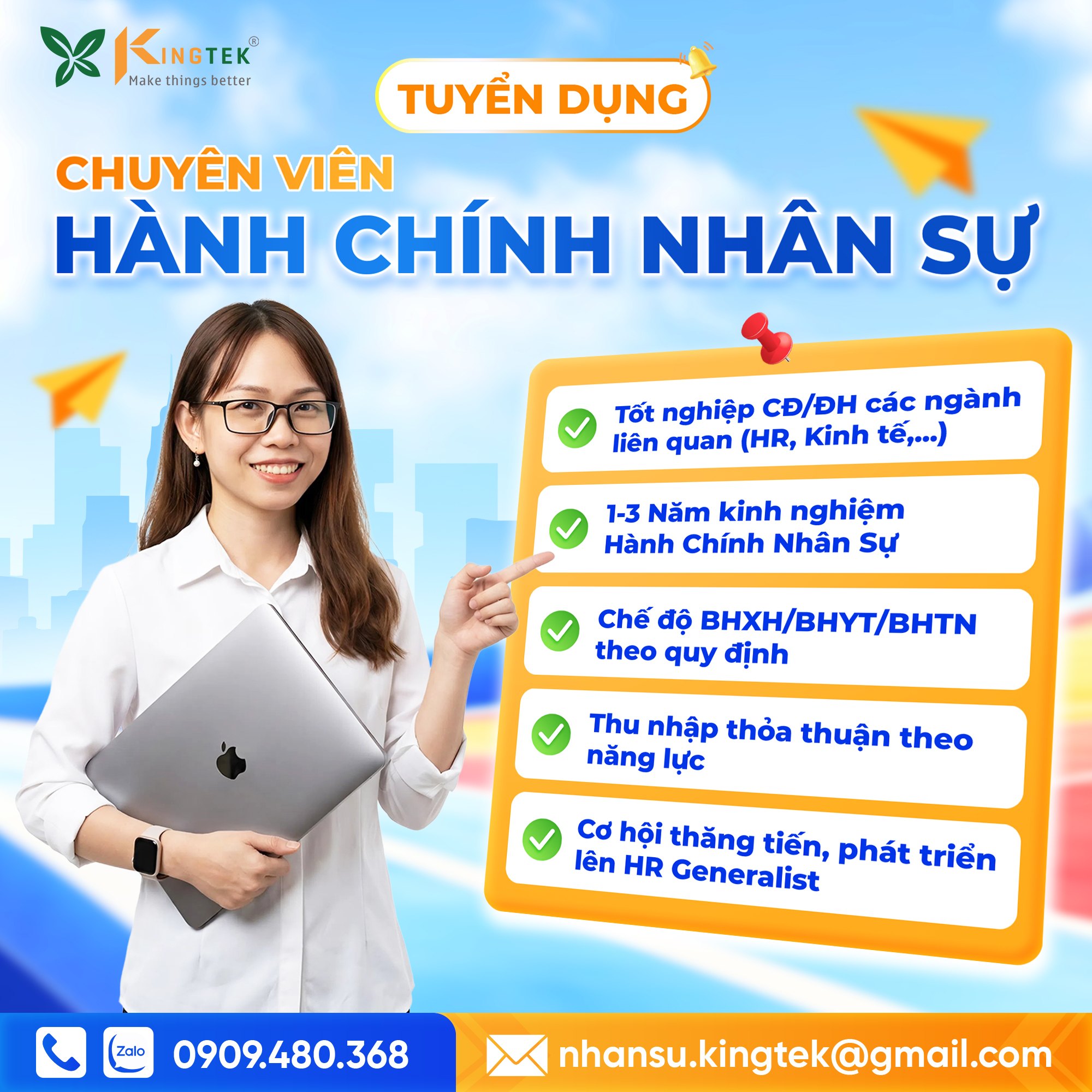 Chuyên viên hành chính nhân sự (HR Admin / HR Generalist)