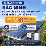 Bắc Ninh hỗ trợ lắp điện mặt trời mái nhà đến 6 triệu đồng từ 01/8/2026 theo Nghị quyết 21/2026/NQ-HĐND