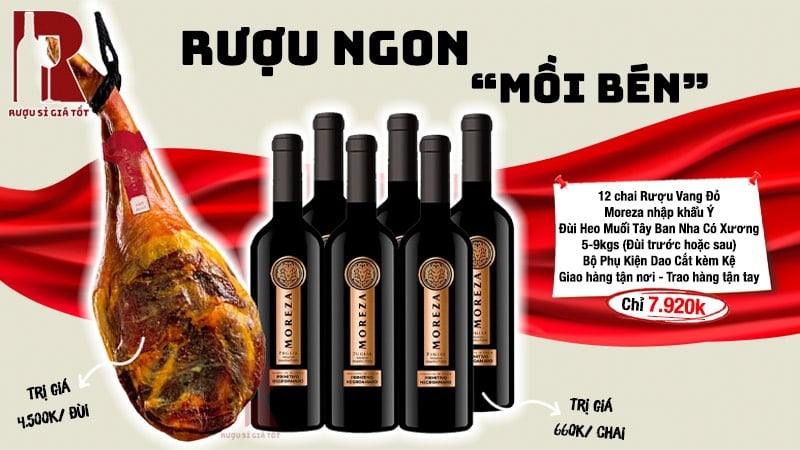 MUA 1 TẶNG 1 - THƯỞNG RƯỢU VANG CÙNG ĐÙI HEO MUỐI CAO CẤP