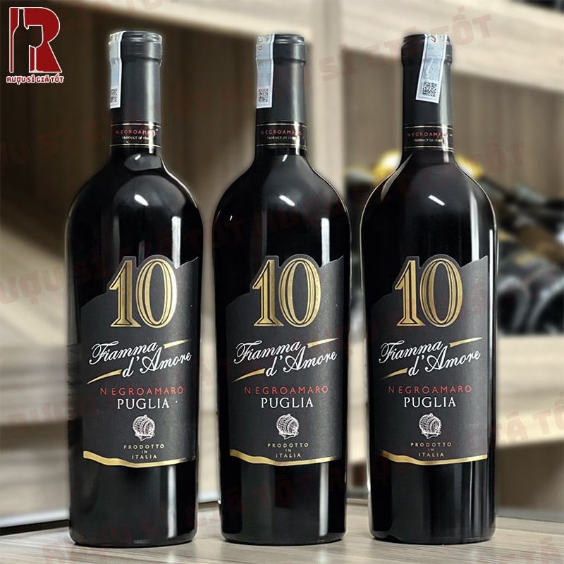 Rượu Vang Ý Đỏ 10 Fiamma D’Amore Negroamaro nhập khẩu