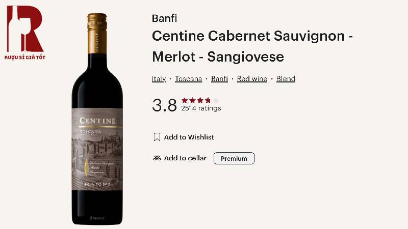 Banfi Centine Rosso IGT Tuscany vang đỏ Ý