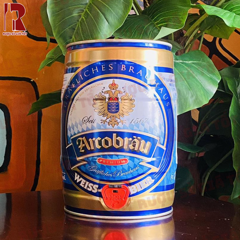 Bia Đức Arcobrau Weissbier Hell 5L nhập khẩu chính hãng giá rẻ