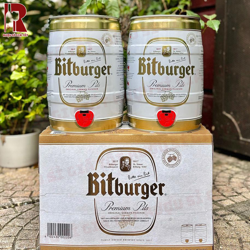 Bia Đức Bitburger Pils 5L nhập khẩu chính hãng