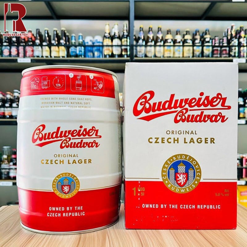 Bia Tiệp Budweiser Budvar 5L Bom nhập khẩu
