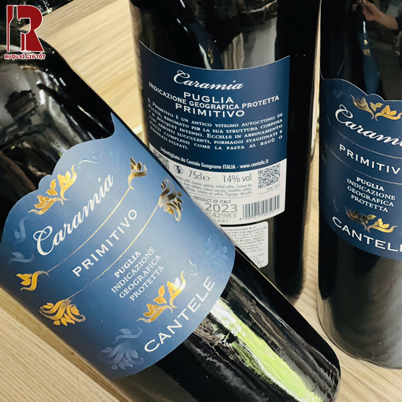 Rượu Vang Ý Đỏ Caramia Cantele Primitivo nhập khẩu chính hãng giá rẻ