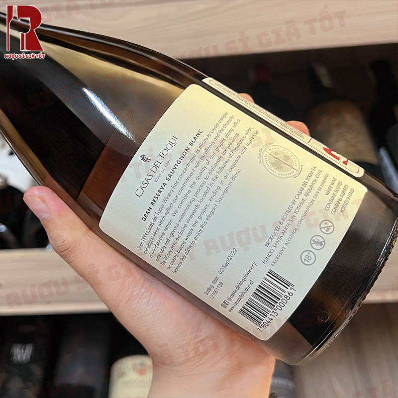 Rượu Vang Chile Trắng Casas Del Toqui Grand Reserva Sauvignon Blanc nhập khẩu giá rẻ chính hãng
