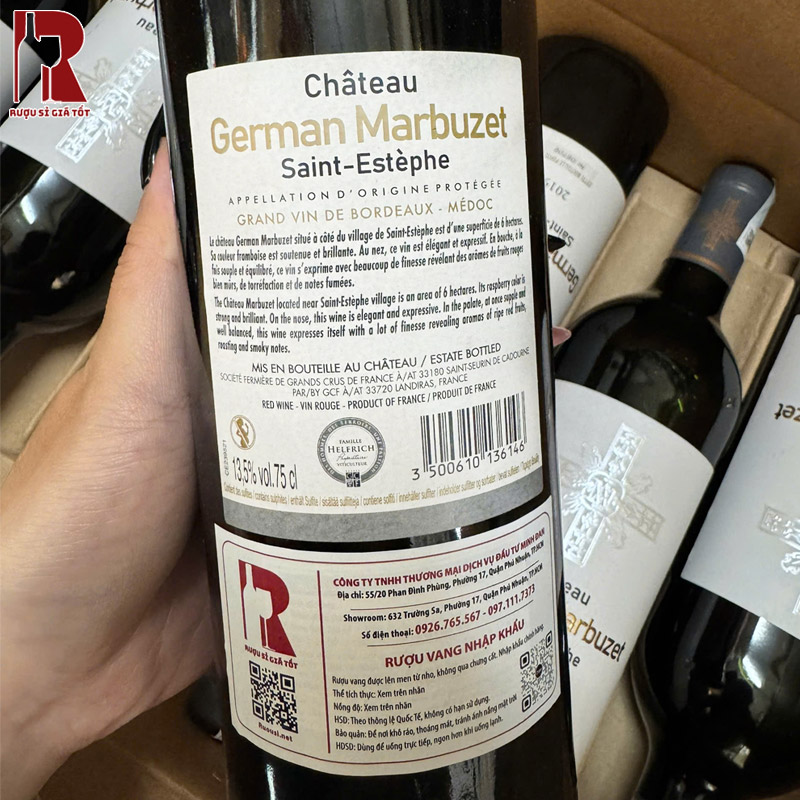Rượu Vang Pháp Đỏ Chateau German Marbuzet nhập khẩu giá rẻ chính hãng