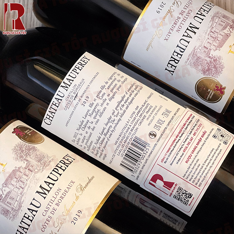 Rượu Vang Pháp Đỏ Chateau Mauperey Castilon Côtes De Bordeaux nhập khẩu giá rẻ chính hãng