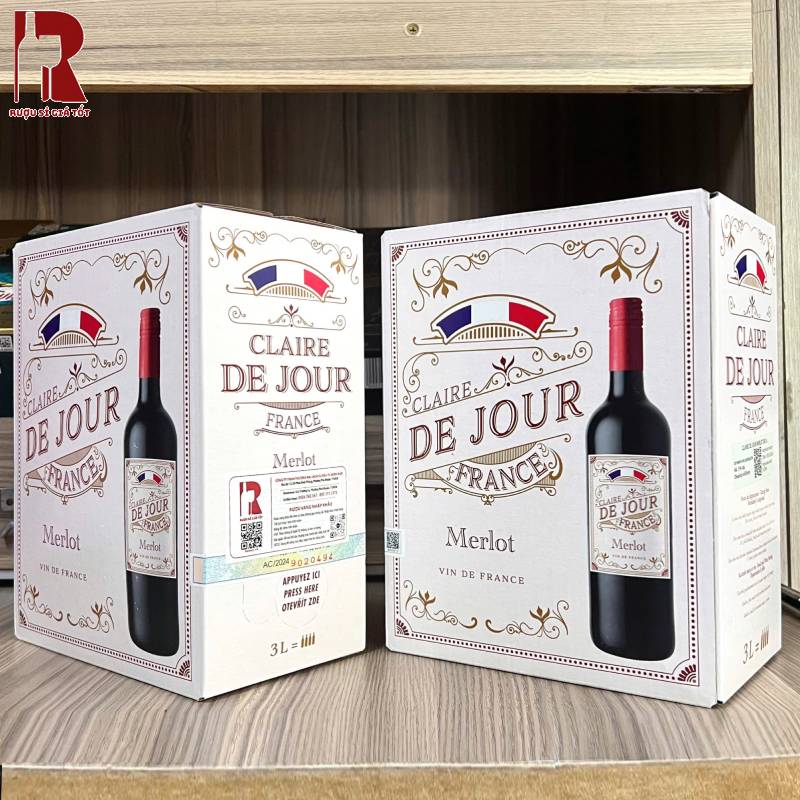 Rượu Vang Bịch Pháp Claire De Jour Merlot 3L