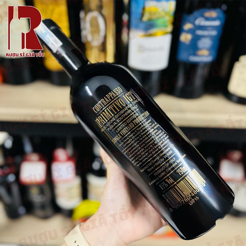 Rượu Vang Ý Đỏ Contrappasso Primitivo IGT mang đến sắc đỏ ánh tím quyến rũ và bí ẩn