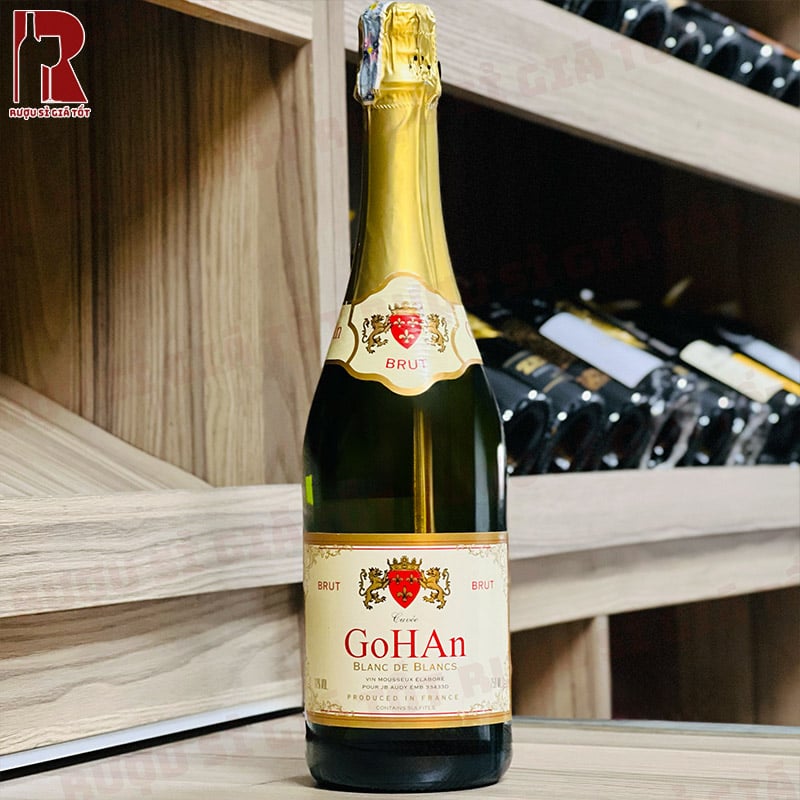 Rượu Vang Nổ Cuvee GoHAn Sparkling Mousseux Blanc de Blanc nhập khẩu