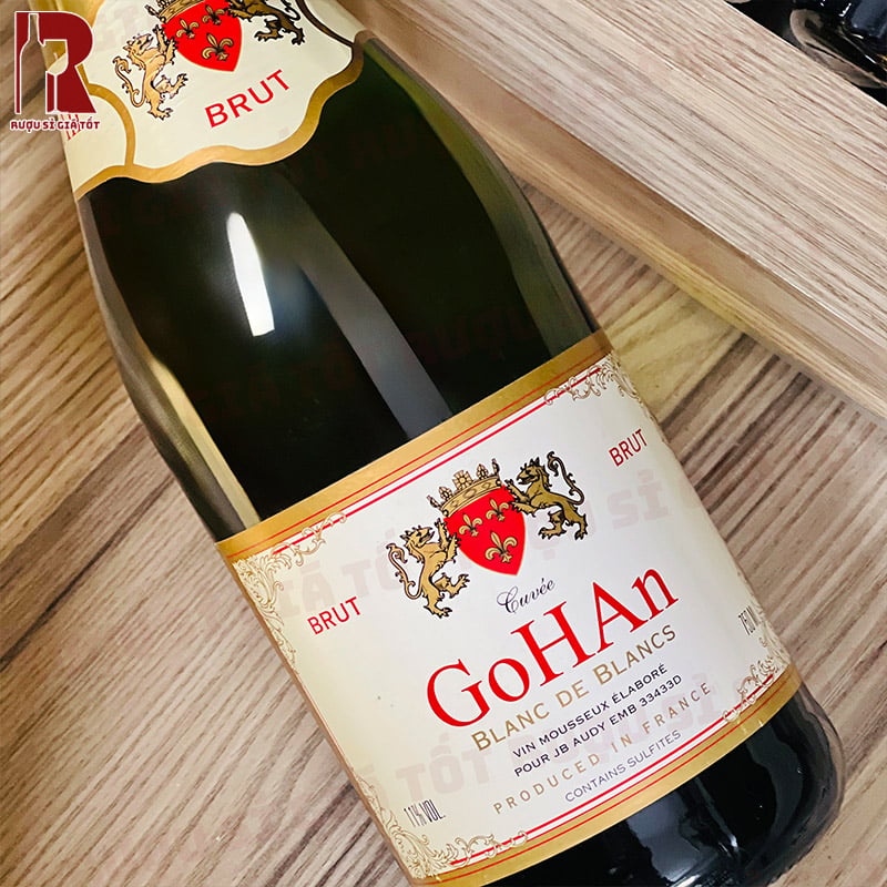 Rượu Vang Nổ Cuvee GoHAn Sparkling Mousseux Blanc de Blanc nhập khẩu giá rẻ chính hãng