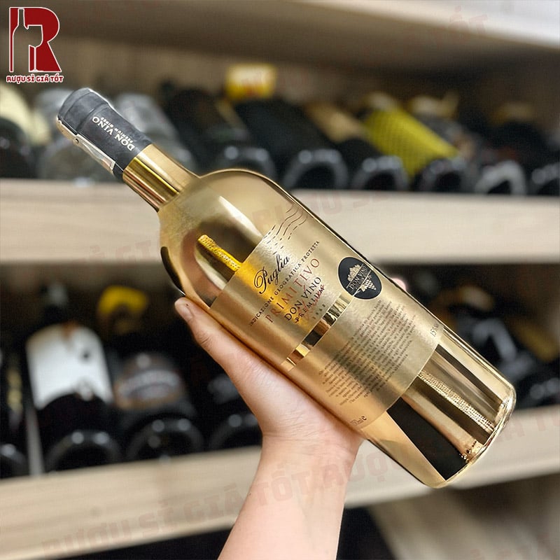 Don Vino Primitivo Gold có hương vị hài hòa và thiết kế sang trọng